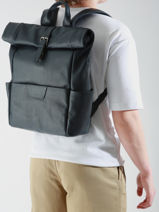 1 Compartment Backpack Flandres Leather Etrier Blue flandres EFLA8102-vue-porte