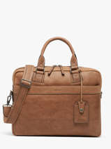 Leather Spider Briefcase 2 Compartments Etrier Brown spider ESPI8022