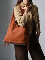 Shoulder Bag L Country Leather Etrier Brown country ECOU154L-vue-porte
