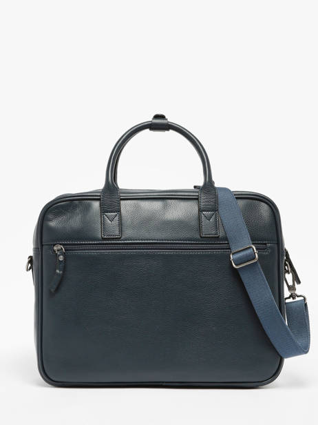 Leather Frandres Briefcase 2 Compartments Etrier Blue flandres EFLA8252 other view 4