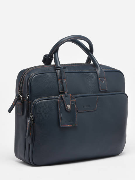 2-compartment Business Bag Foulonné Leather Etrier Blue foulonne EFOU8152 other view 2