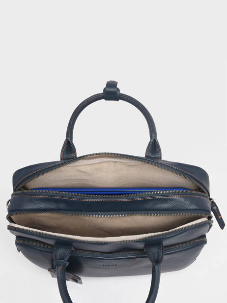 2-compartment Business Bag Foulonné Leather Etrier Blue foulonne EFOU8152 other view 3